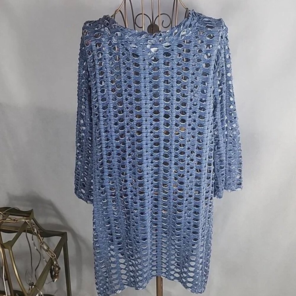 Mirror Image Open Weave/Cut-Out Tunic/Cover-up - Picture 5 of 11